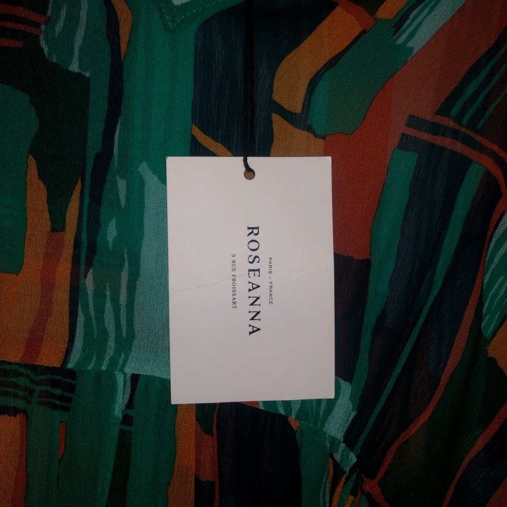 Roseanna Green and Orange Abstract Print Dress